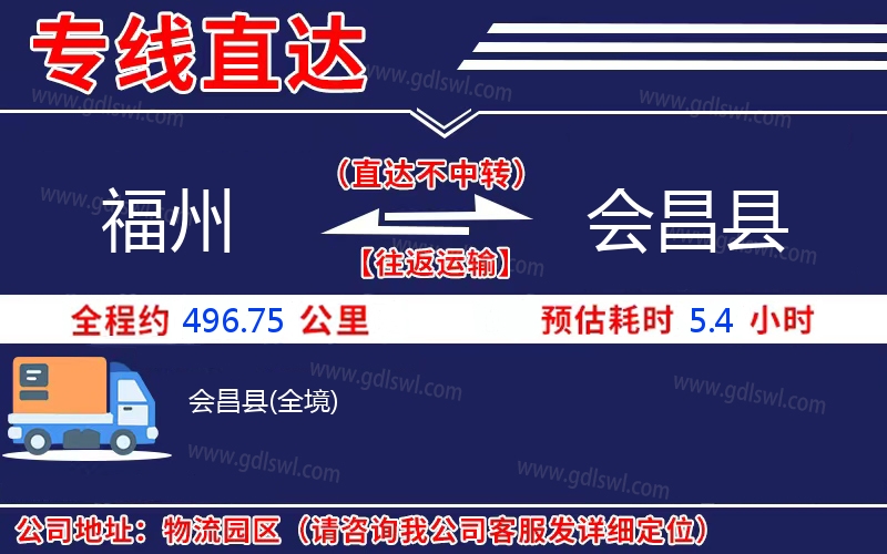 福州到會昌縣物流公司