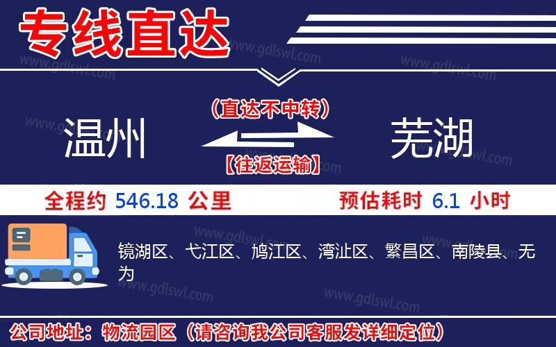 溫州到蕪湖物流公司
